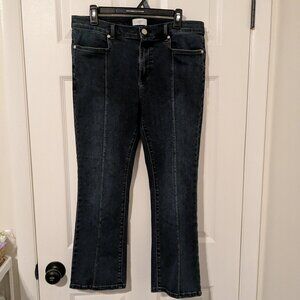 Loft outlet classic rinse/dark wash flare crop jeans size 8/29